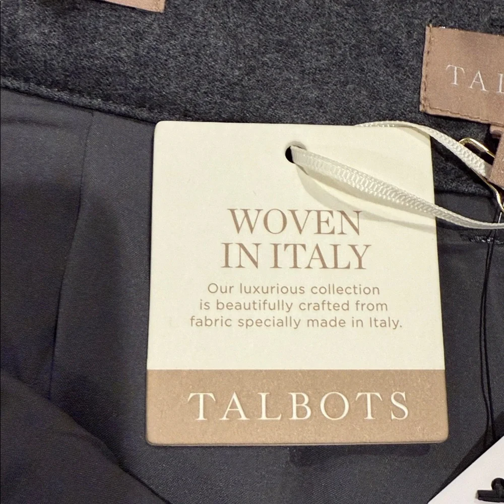NWT Talbots Gray Italian Wool Wide Legs Dress Pants Women's 18 fully lined - Picture 7 of 11